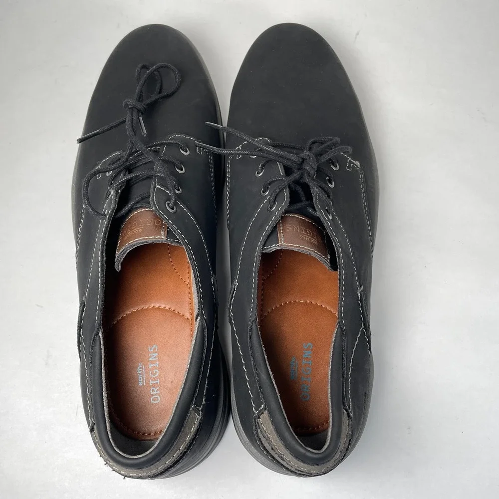 Earth Origins Winstead Oxford Shoes Mens Size 12 M Black Synthetic Lace Up Dress